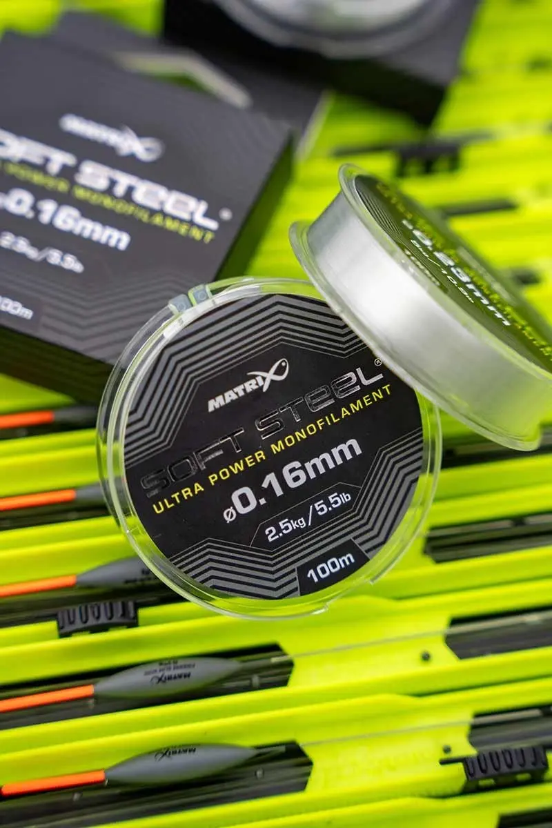 Matrix Soft Steel Ultra Power Monofilament 0.18mm - 100m - Zwart