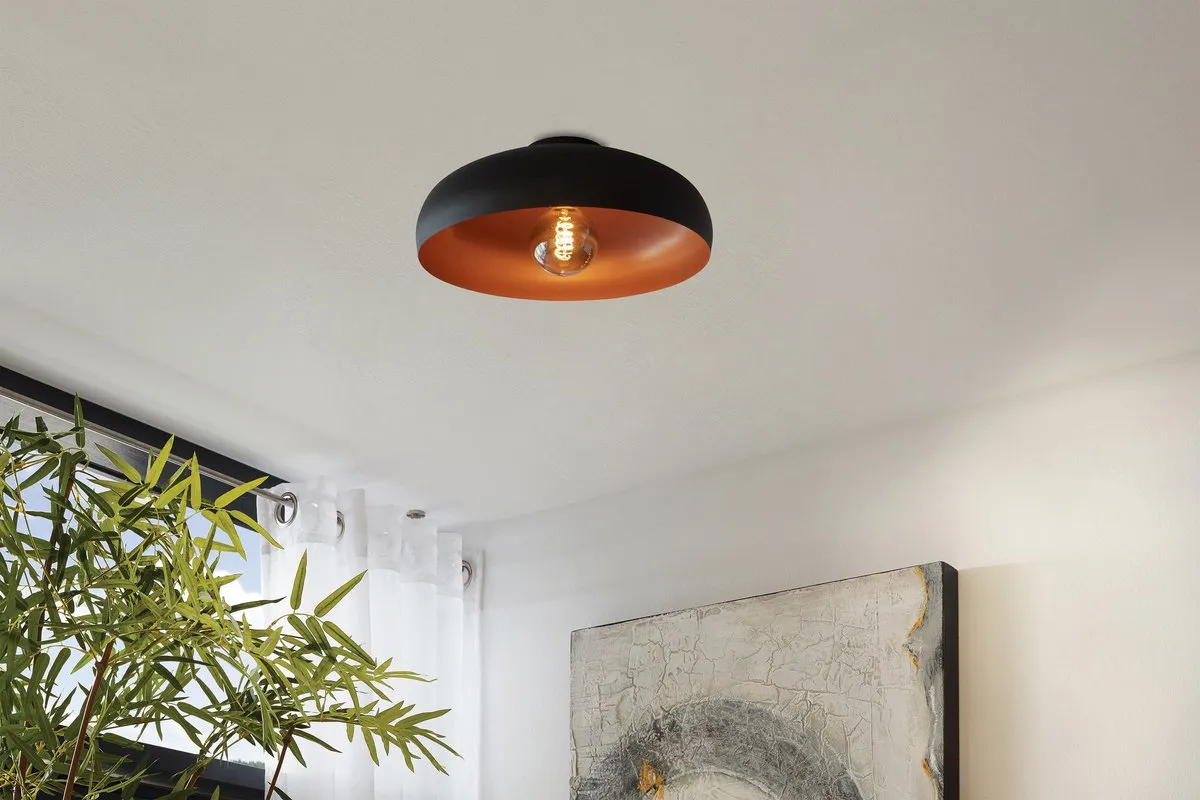 Eglo Mogano Plafondlamp E27 Ø40cm - Zwart/Koper