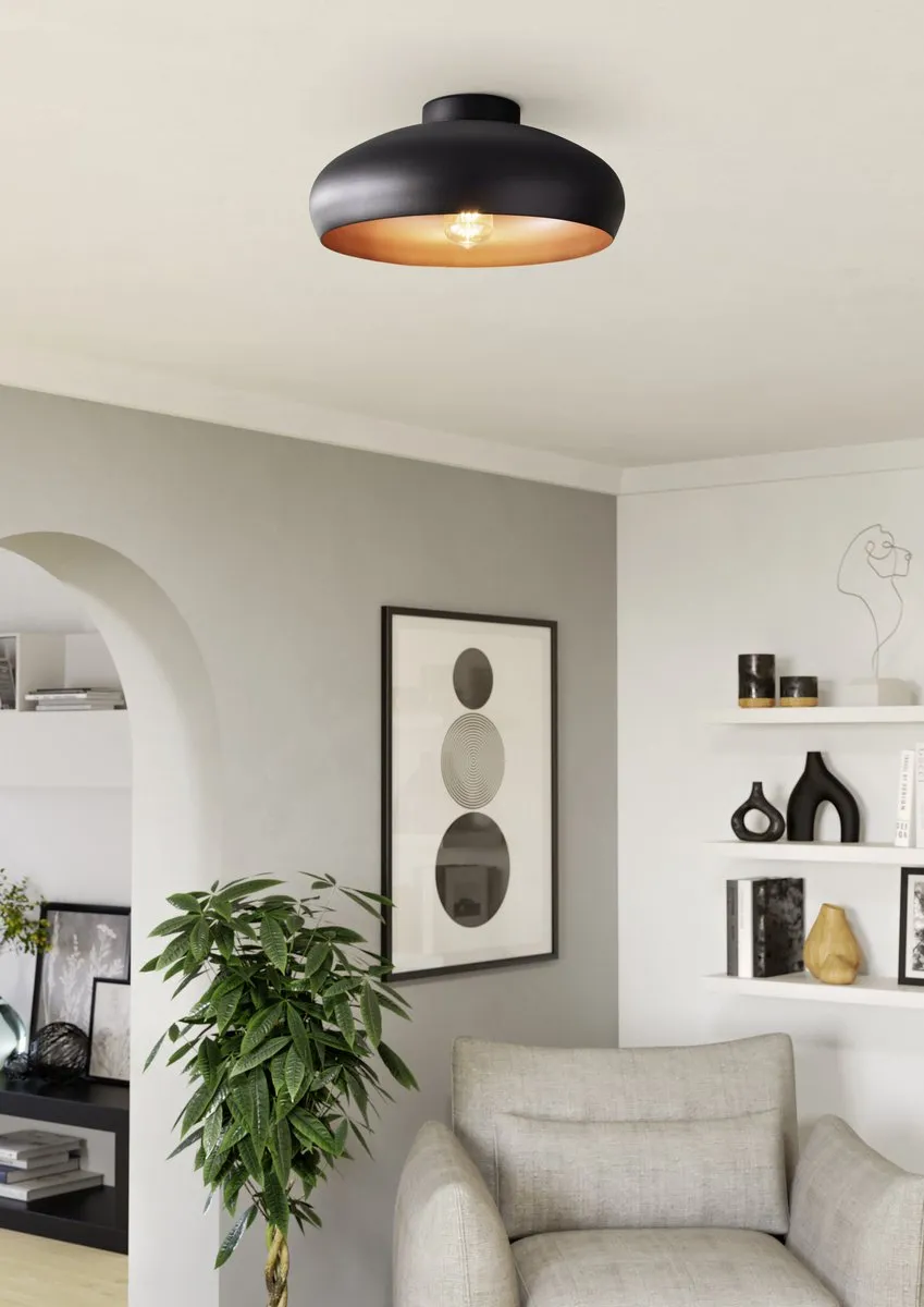 Eglo Mogano Plafondlamp E27 Ø40cm - Zwart/Koper - afbeelding 6 van 6