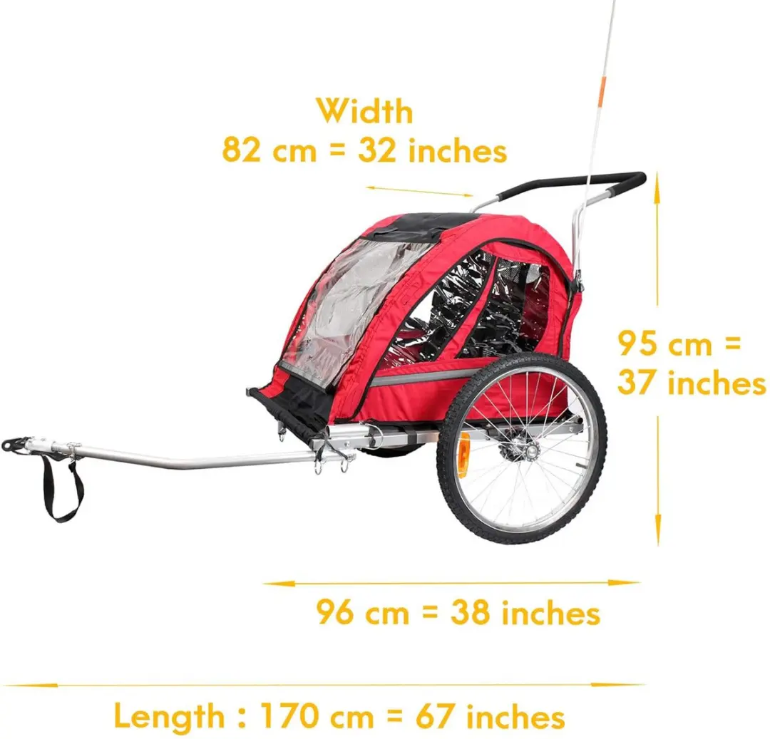 Fluid 2-in-1 Kinderfietskar - 40kg - 5-puntsgordel - Rood
