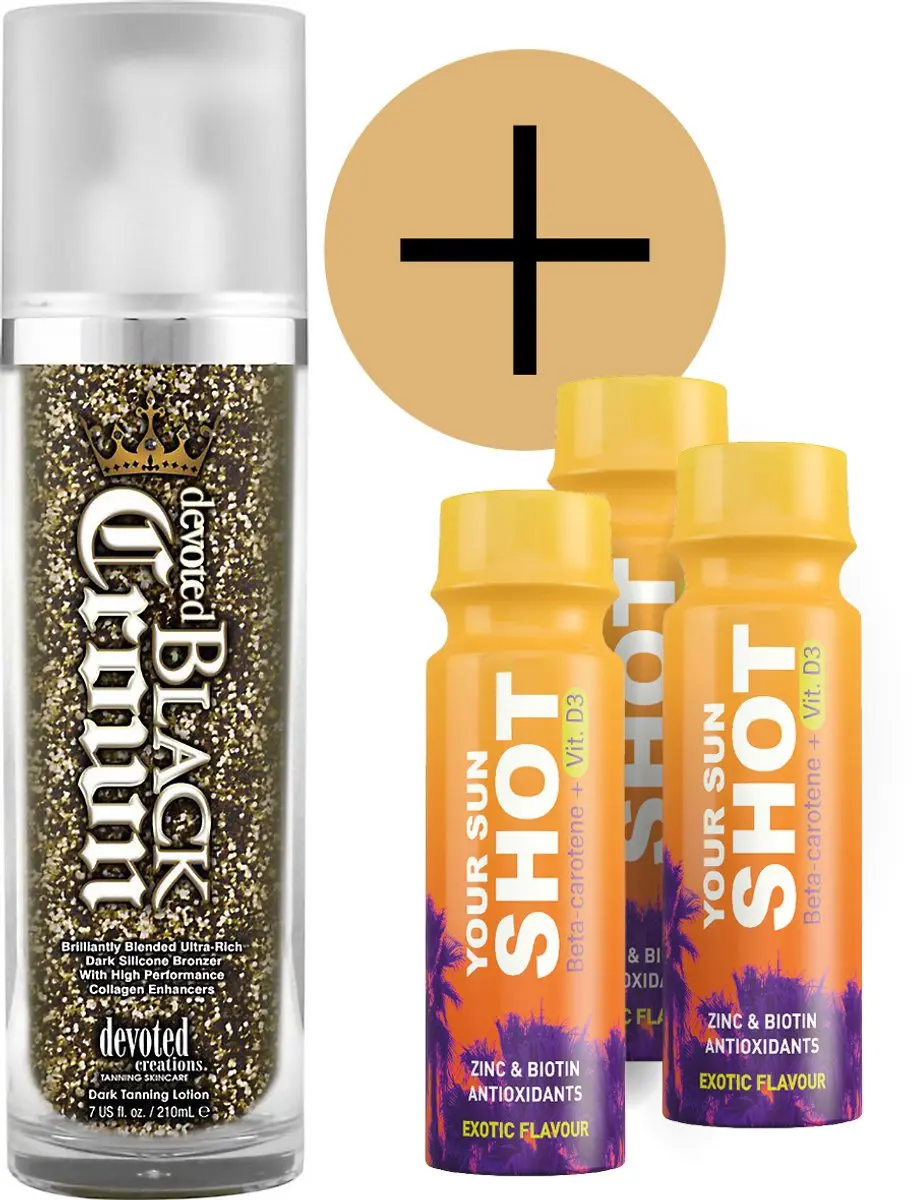 Devoted Creations Black Crown + 3 Your Sun Shots Gezicht/Lichaamcrème 250ml