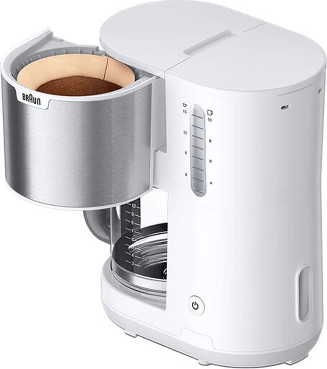 Braun KF 1500 Volledig Automatische Espressomachine - 10 Kopjes - 1,25L - Wit