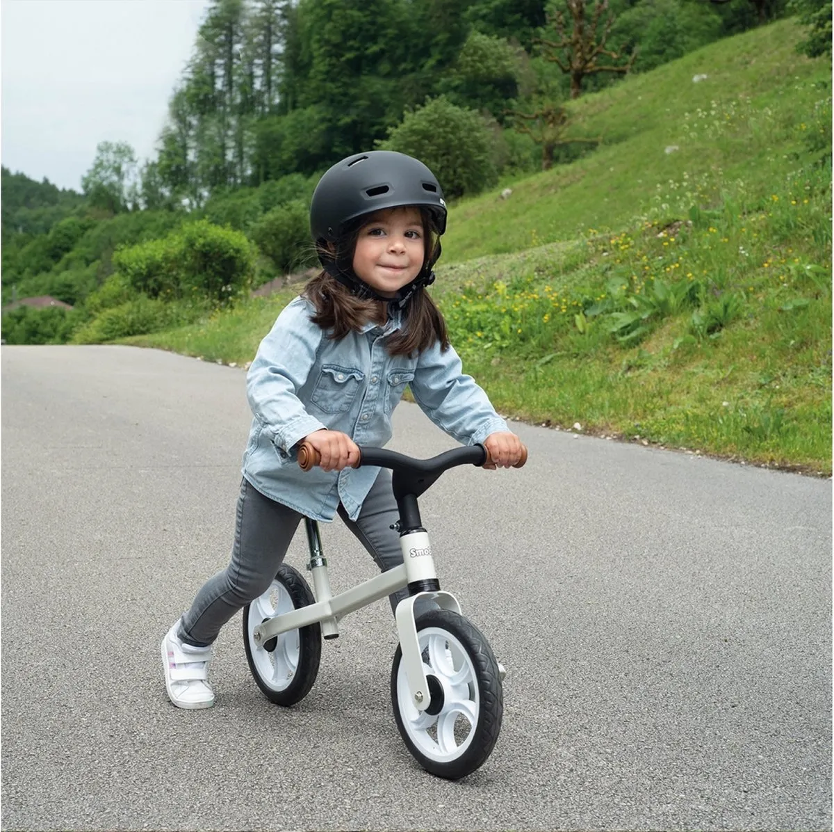 Smoby First Bike Loopfiets 8 Inch - Grijs