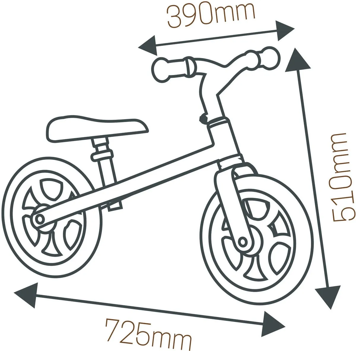 Smoby First Bike Loopfiets 8 Inch - Grijs - afbeelding 6 van 6