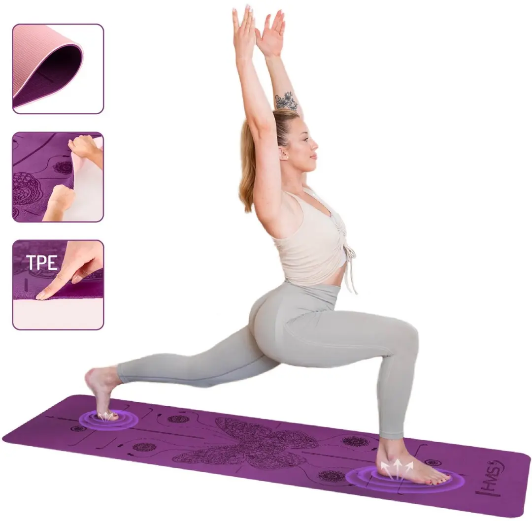 HMS YM10 Yogamat - TPE - Violet - afbeelding 6 van 6