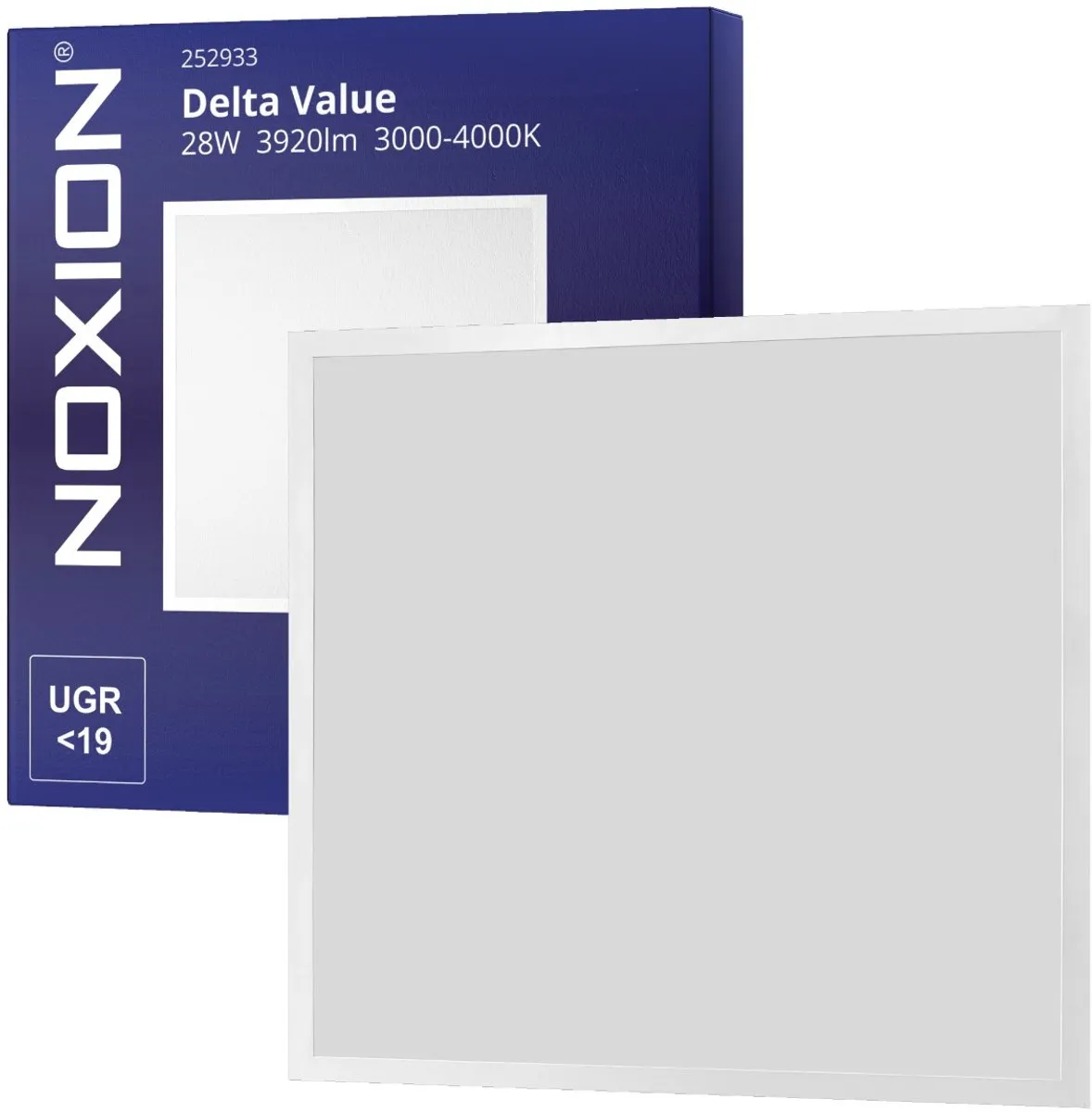 Noxion LED Paneel Delta Value V5 28W 3920lm - 60x60cm - Wit/Grijs/Zwart