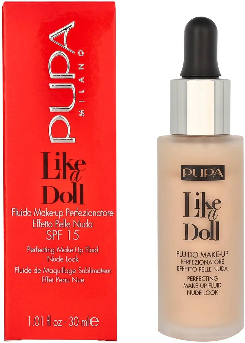 Pupa Like A Doll Make-Up Fluid 010 Porcelain - 10ml