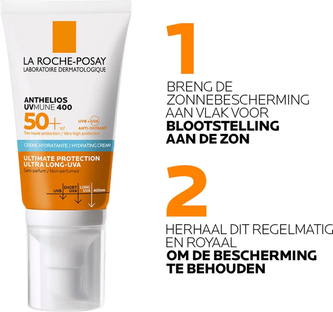 La Roche-Posay Anthelios UVMune 400 Hydraterende Zonnebrandcrème SPF50+ 50ml - Gezicht