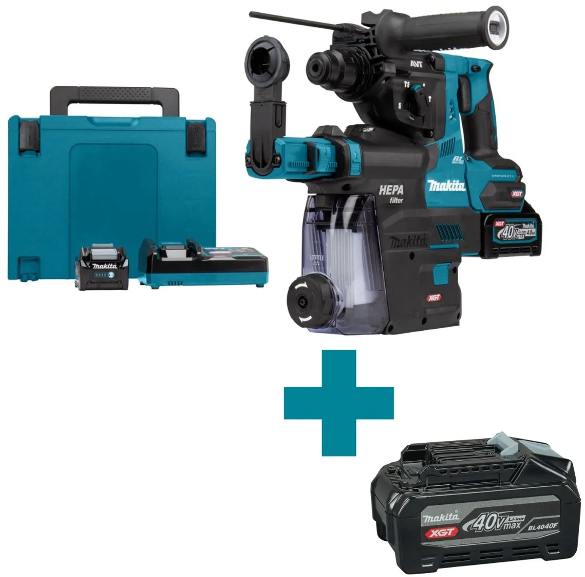 Makita HR003GM202 Accu CombiHamer SDS-Plus 2,8J - 2x4.0Ah XGT