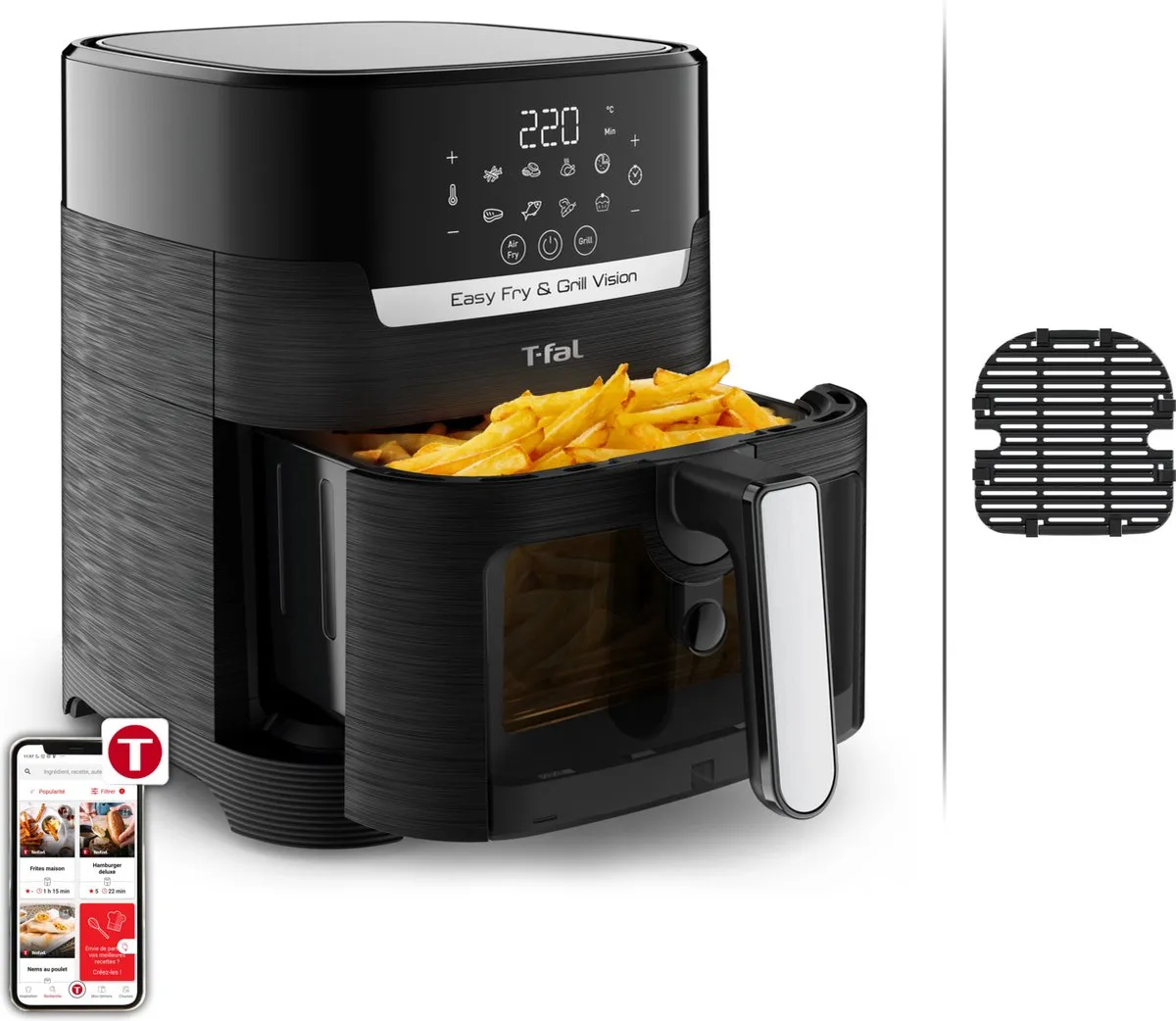 Tefal Easy Fry & Grill Vision EY5068 Airfryer 1550W - 4,2L - Zwart