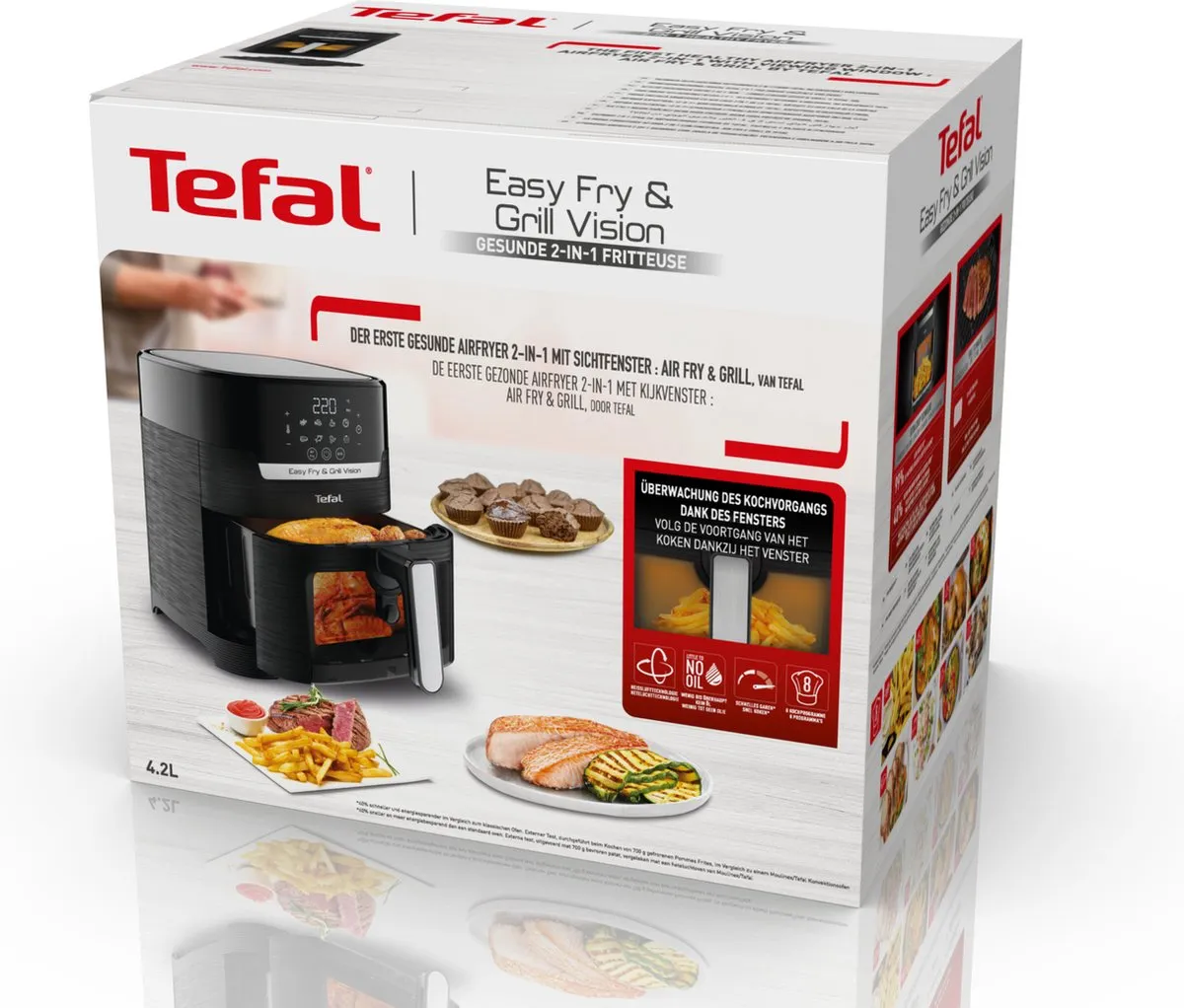 Tefal Easy Fry & Grill Vision EY5068 Airfryer 1550W - 4,2L - Zwart