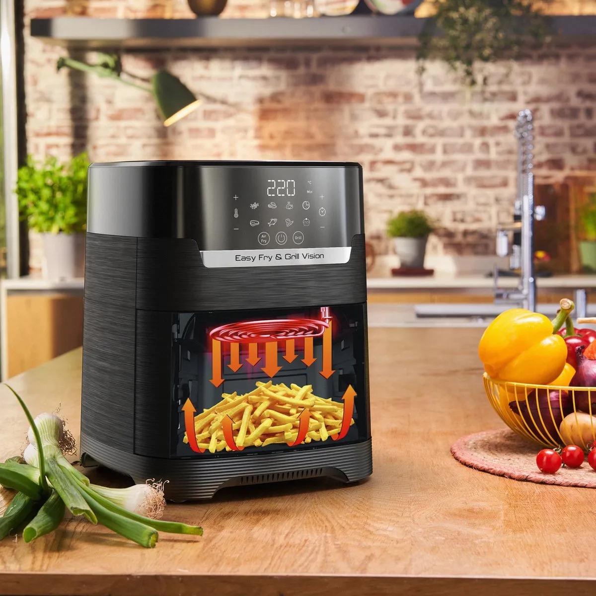 Tefal Easy Fry & Grill Vision EY5068 Airfryer 1550W - 4,2L - Zwart - afbeelding 6 van 6