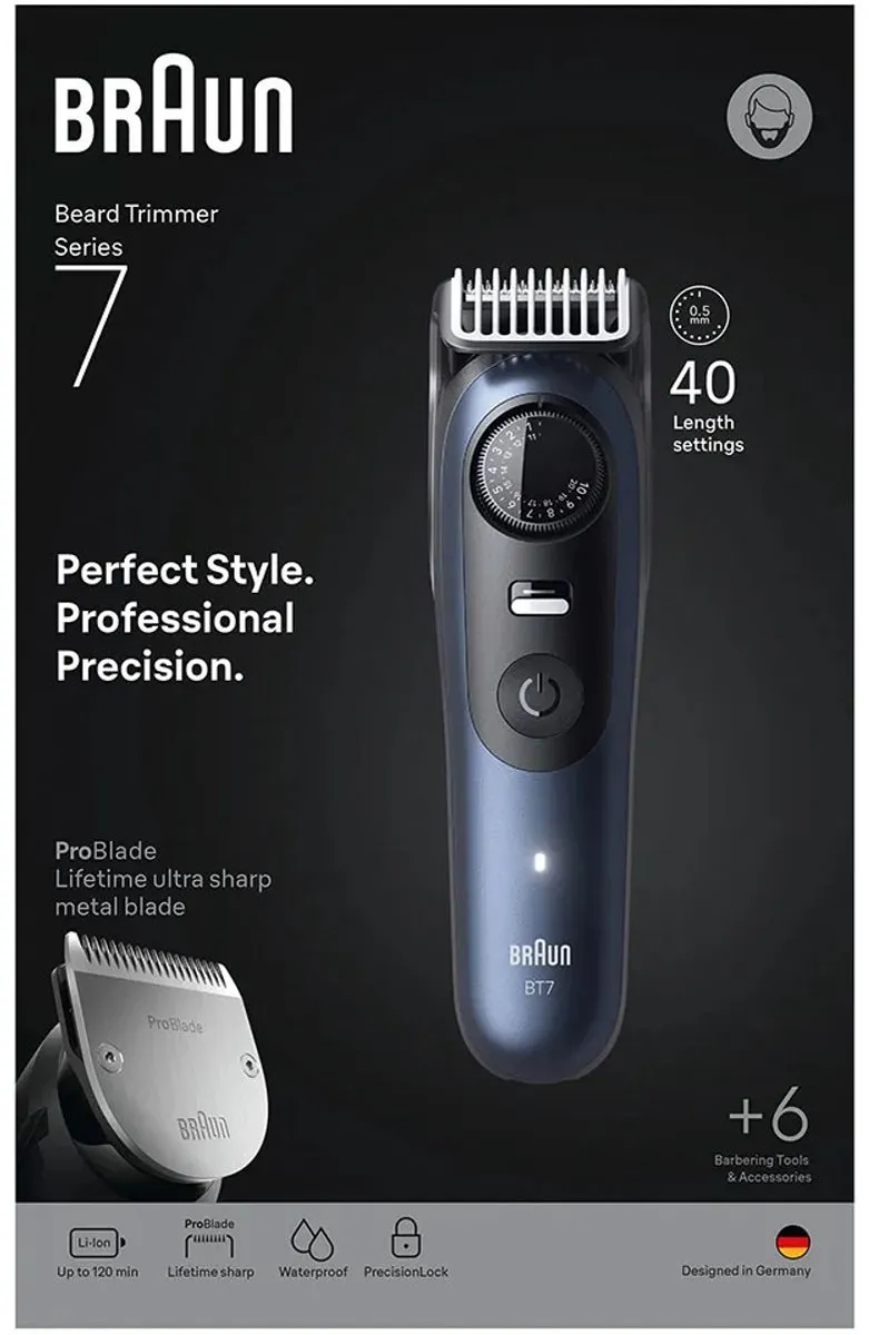 Braun Series 7 BT7520 Baardtrimmer - Blauw