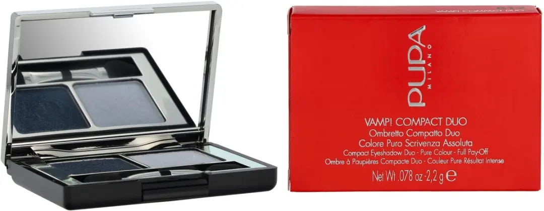 Pupa Milano Vamp! Compact Duo Oogschaduw 012 Magnetic Blue - 2 Kleuren