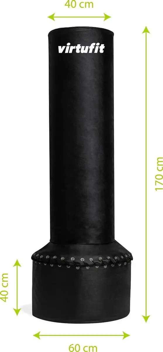 Virtufit Bokspaal Staand 170cm - Zwart