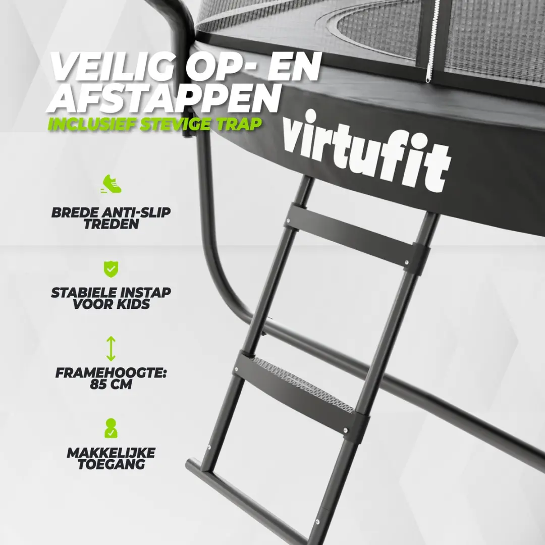 Virtufit Premium Trampoline VF06003-366 - Ø366cm - Zwart