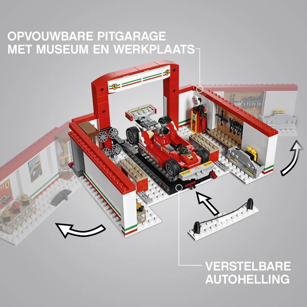 LEGO Speed Champions Ultieme Ferrari Garage 75889 - 841 Stukken - Zwart