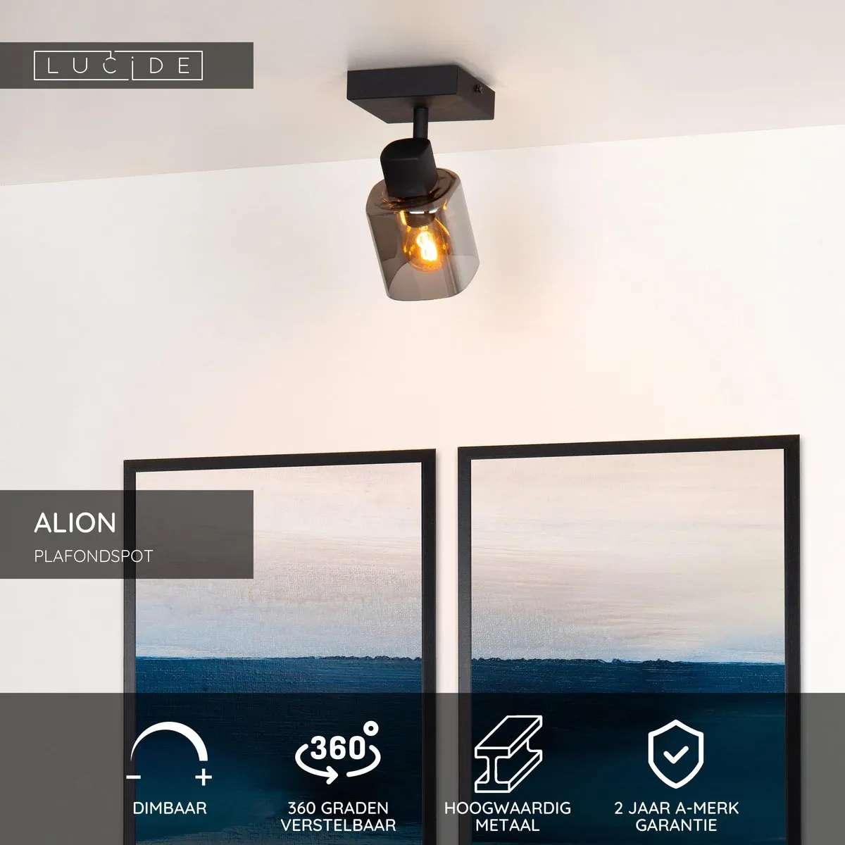 Lucide Alion Plafondspot E14 - Zwart