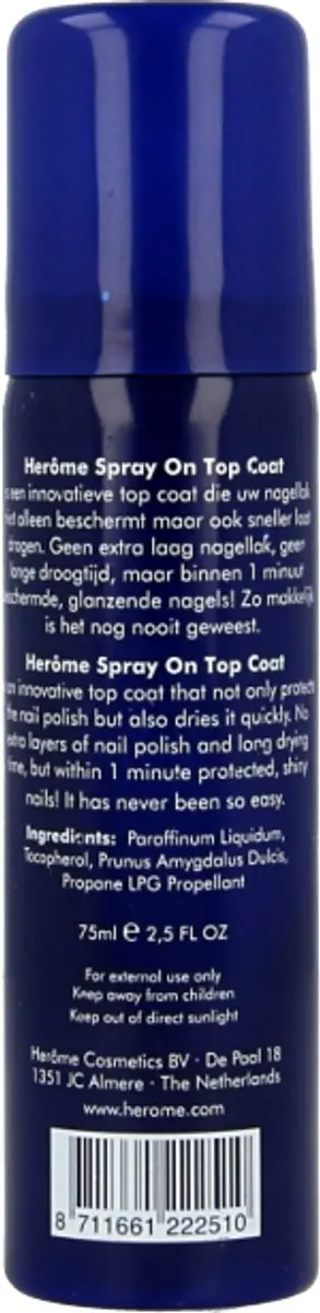 Herome Spray On Top Coat - Nagellak 75ml - Transparant - afbeelding 6 van 6