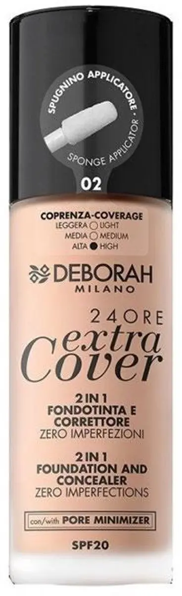 Deborah Milano 24Ore Extra Cover Foundation 02 Beige - 30ml