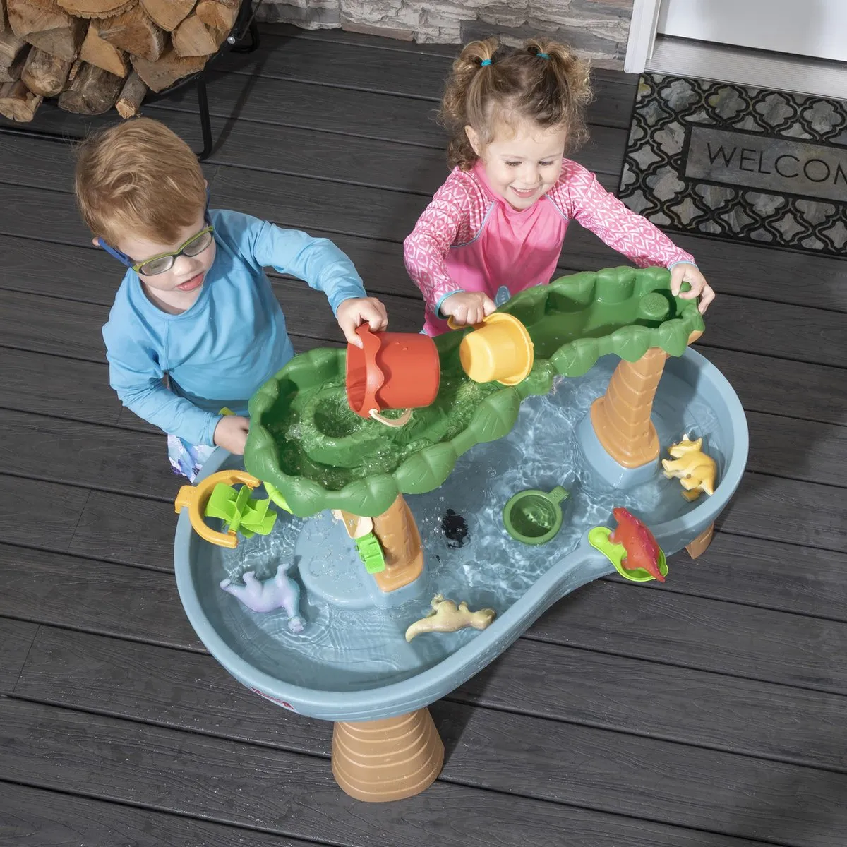 Step2 Dino Showers Watertafel - 10L - Blauw