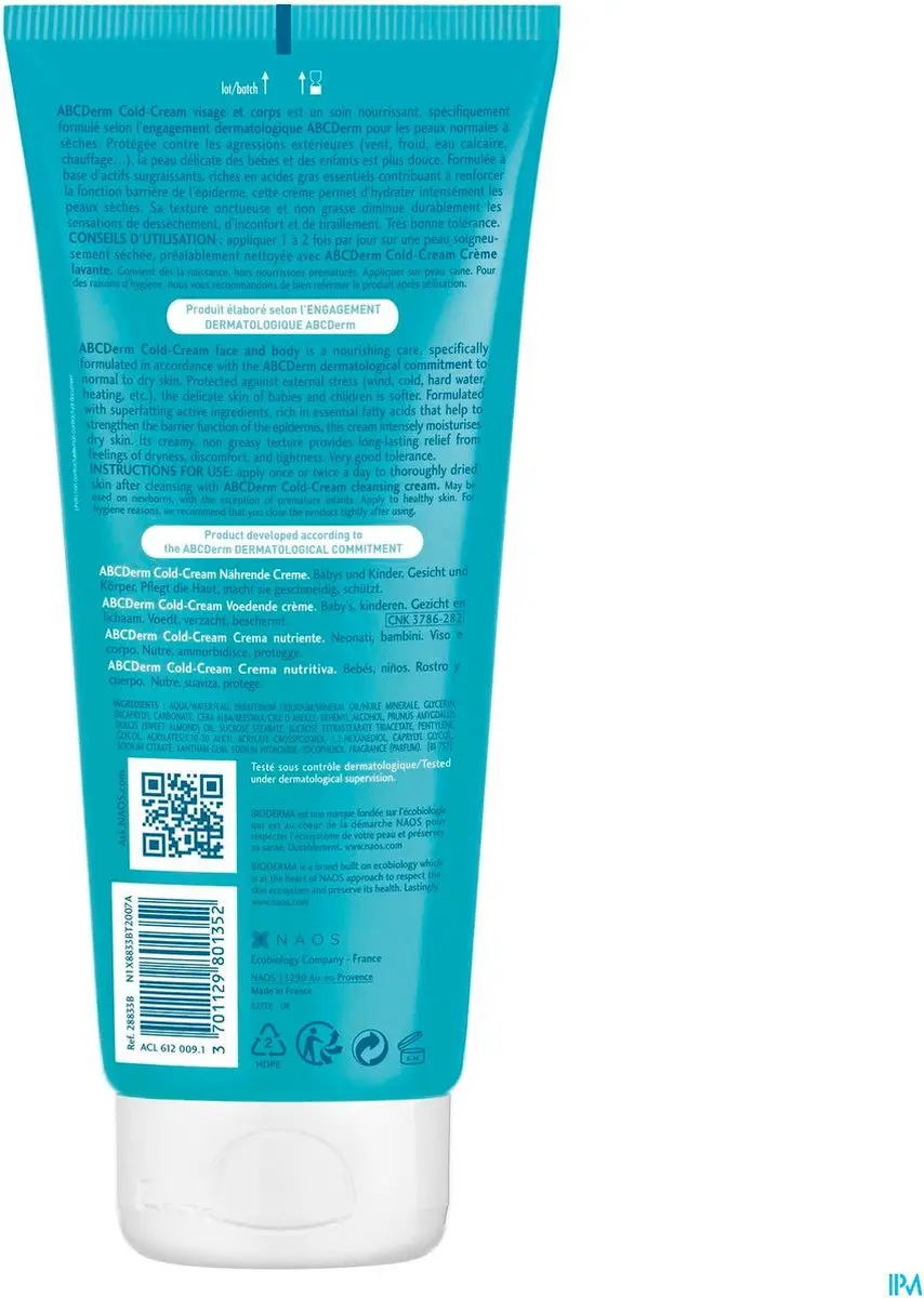 Bioderma Abcderm Cold-Cream Bodycrème 200ml - afbeelding 6 van 6