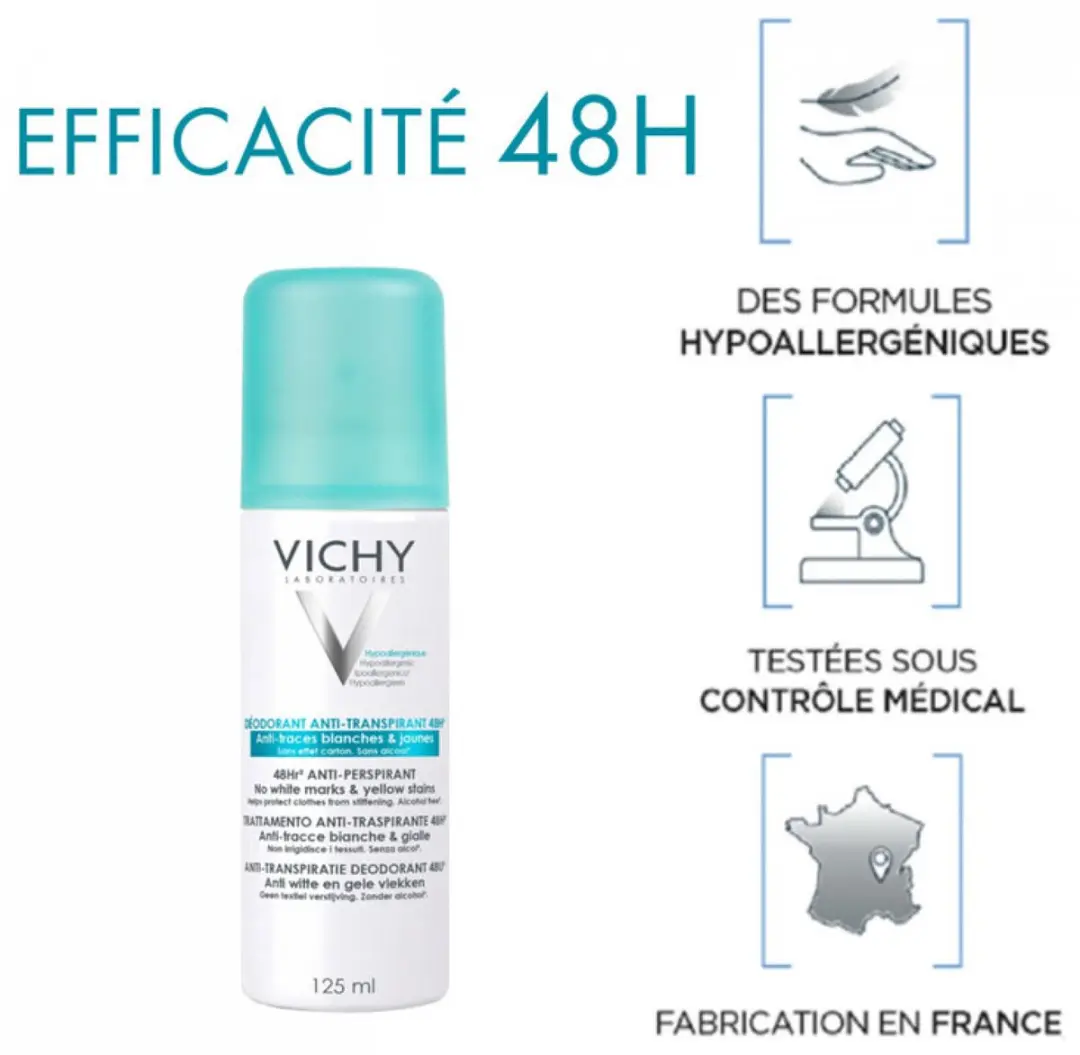 Vichy 48h Anti-Transpirant Anti-Traces Duoset - 2x125ml
