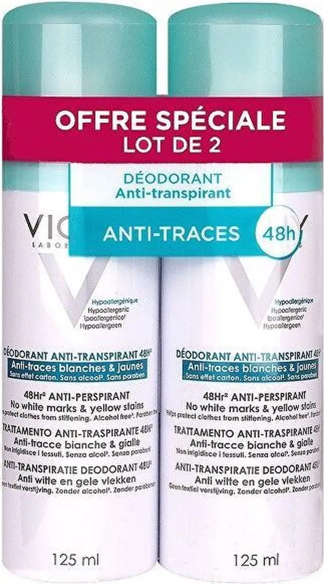 Vichy 48h Anti-Transpirant Anti-Traces Duoset - 2x125ml