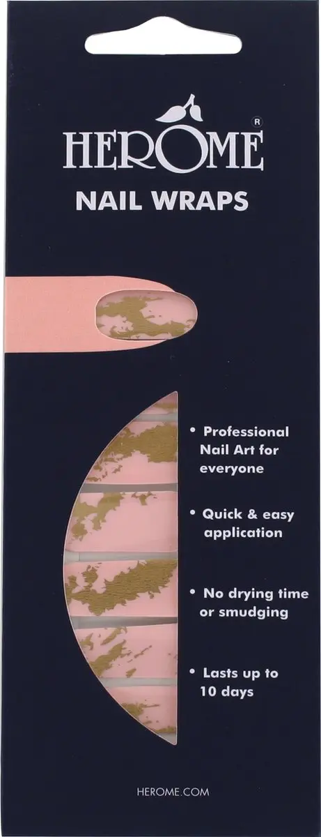 Herome Nail Wraps Pink & Gold Marble