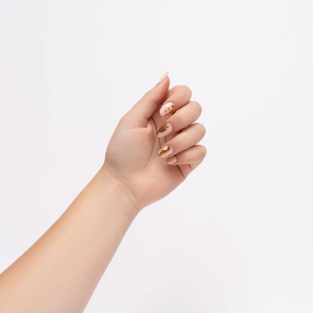 Herome Nail Wraps Pink & Gold Marble - 2x10 Stickers - afbeelding 6 van 6