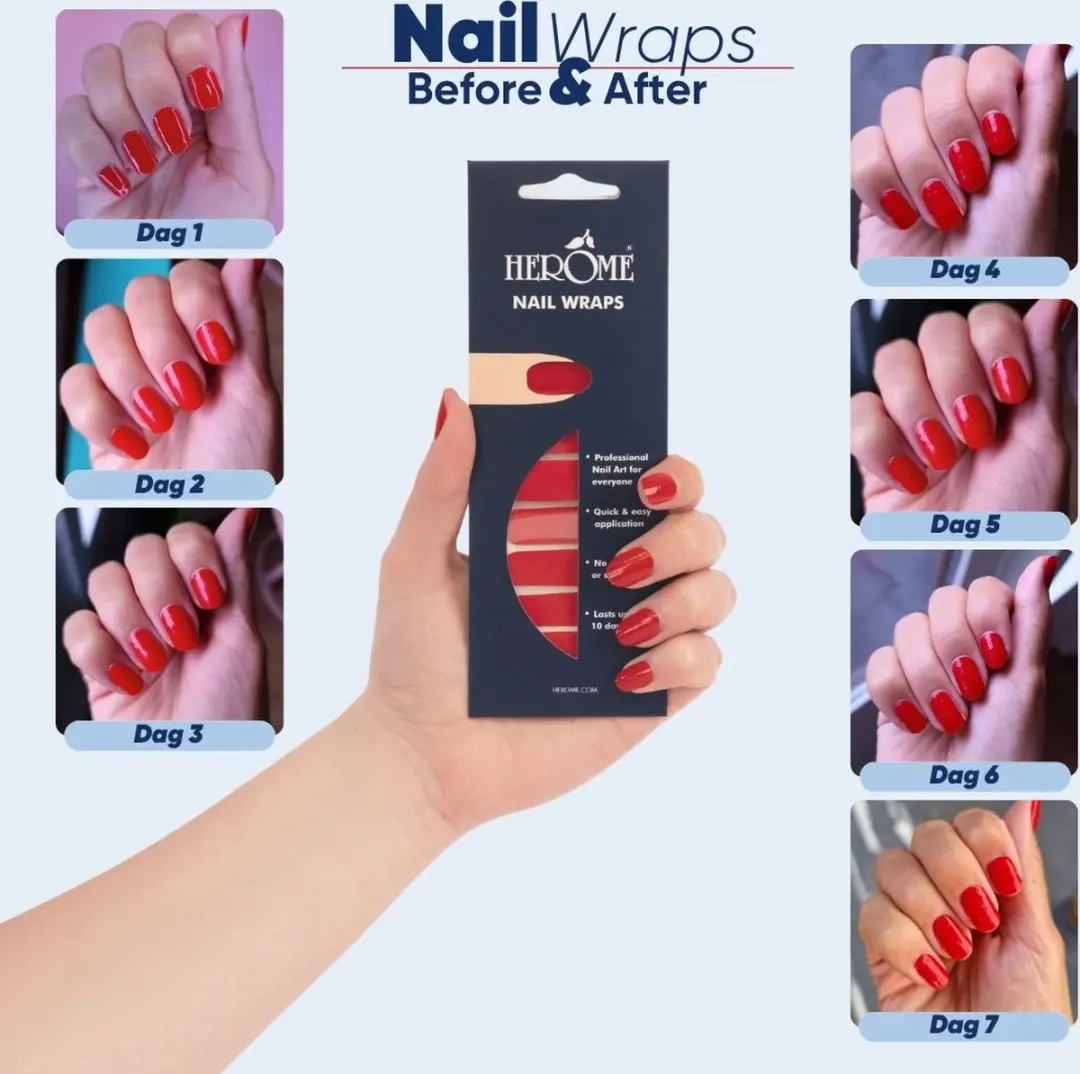 Herome Nail Wraps Pink & Gold Marble - 2x10 Stickers