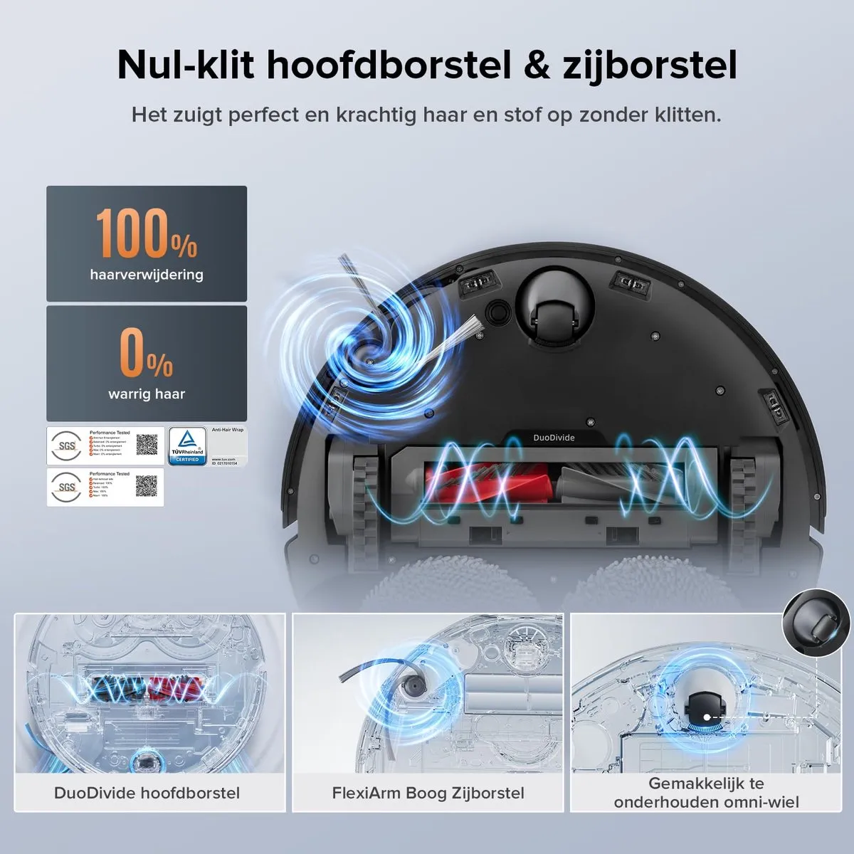 Roborock Qrevo Edge S5A Robotstofzuiger - 18500Pa - Zwart
