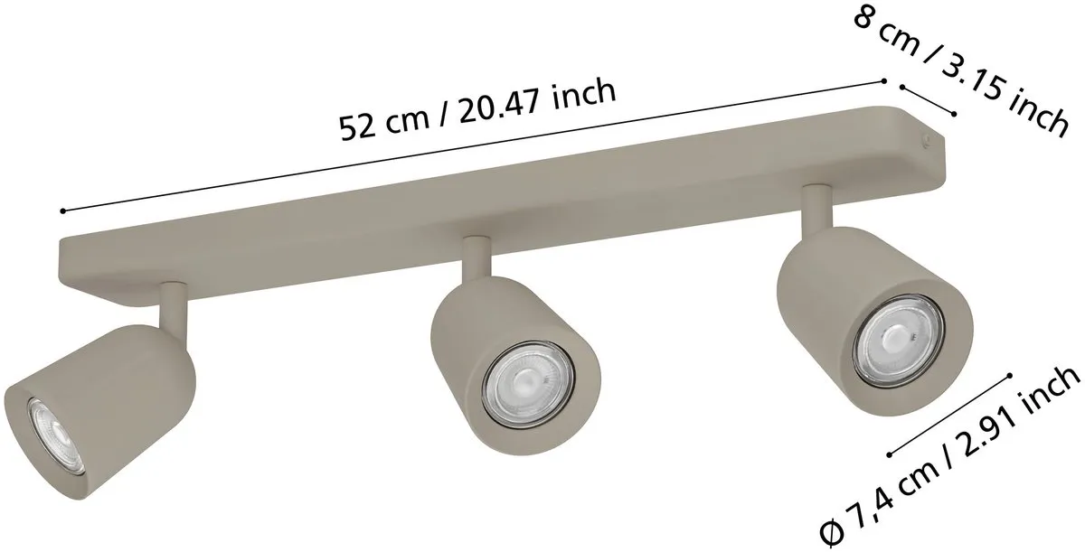 Eglo Camaldoli Opbouwspot GU10 - 3x - 10W - Zandkleur