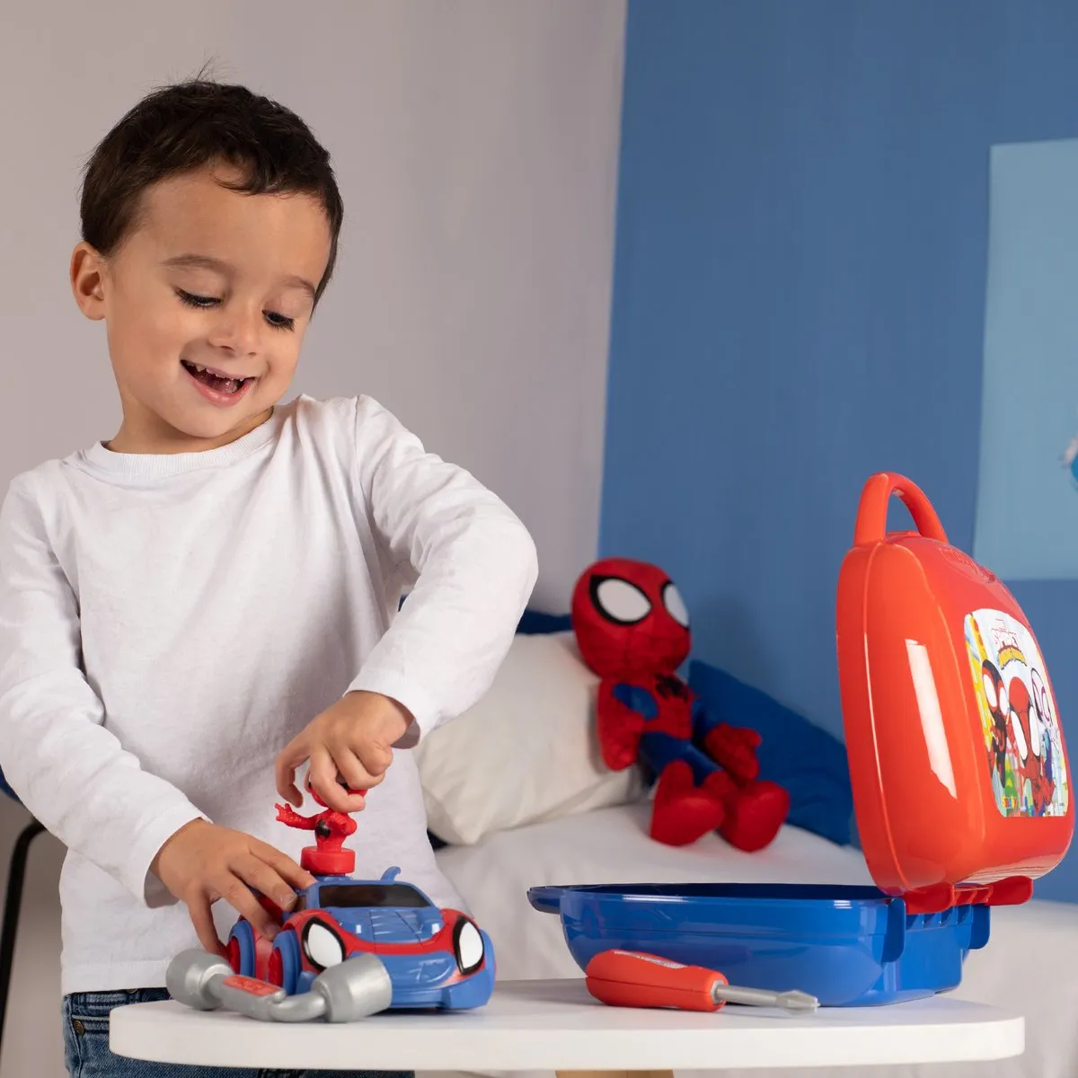 Smoby Spidey Gereedschapskoffer - Spiderman Rolspel - Rood/Blauw/Grijs