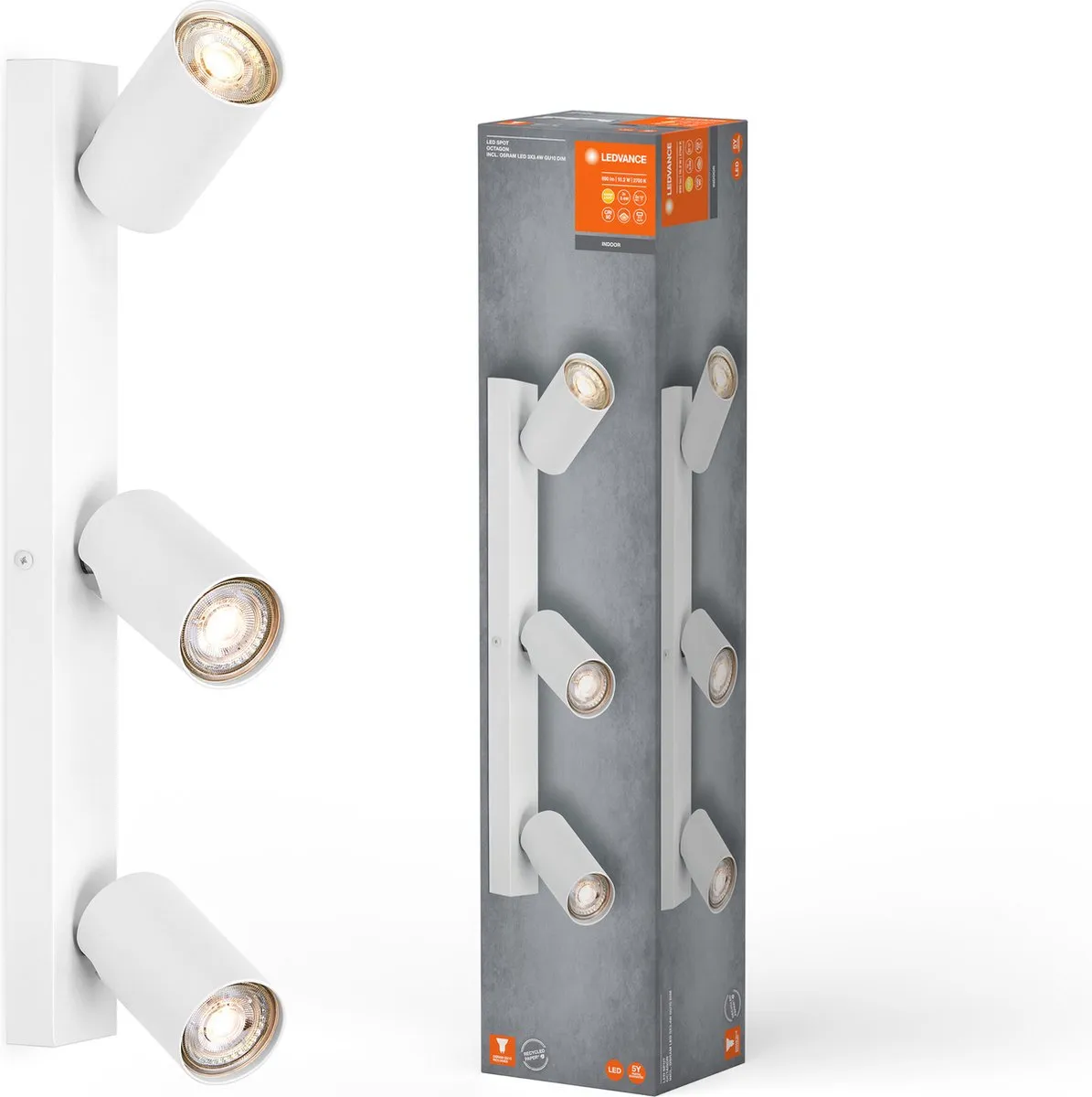 LEDVANCE LED Spot Octagon GU10 3x3,4W - 690lm - 2.700K - Wit