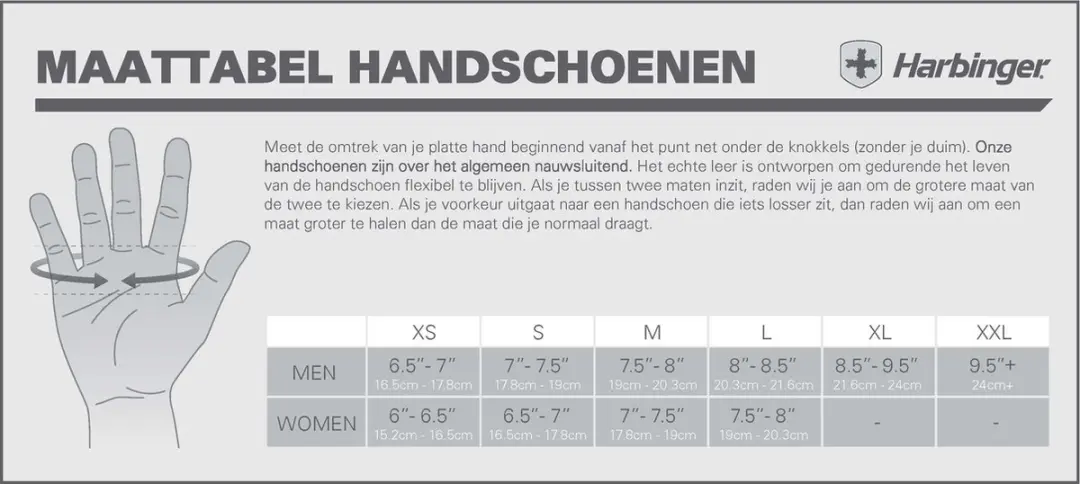 Harbinger Power Handschoenen Dames L - Zwart