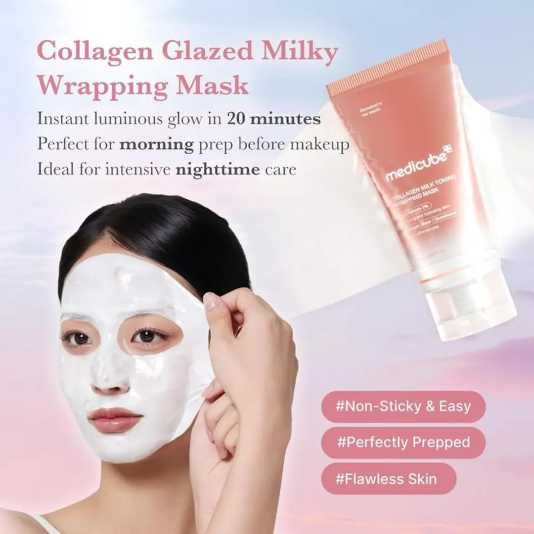 Medicube Collagen Milk Toning Wrapping Mask 75ml - Roze