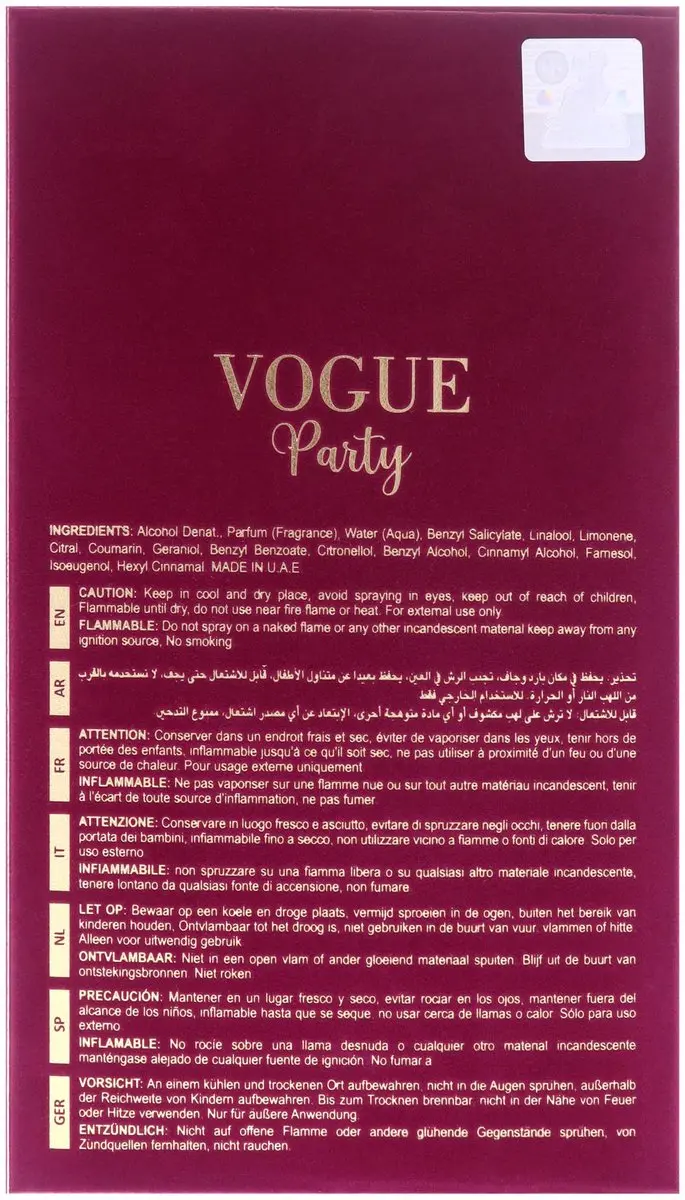 Maison Alhambra Vogue Party Eau de Parfum 100ml