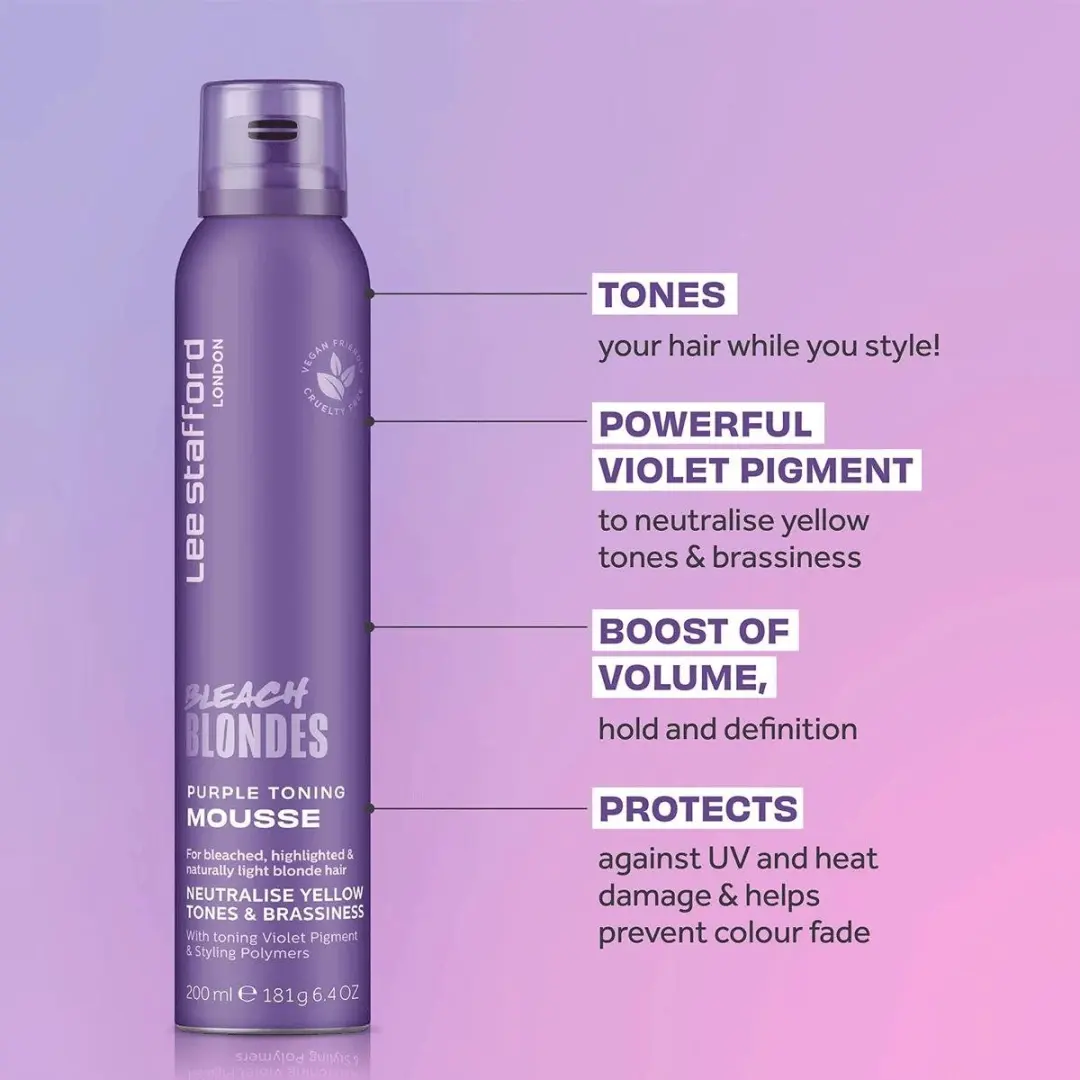 Lee Stafford Bleach Blondes Purple Toning Mousse 200ml