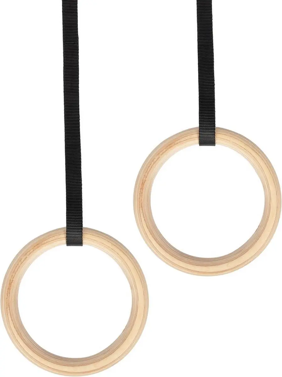VirtuFit Houten Crossfit Gym Ringen VF03027 - Bruin