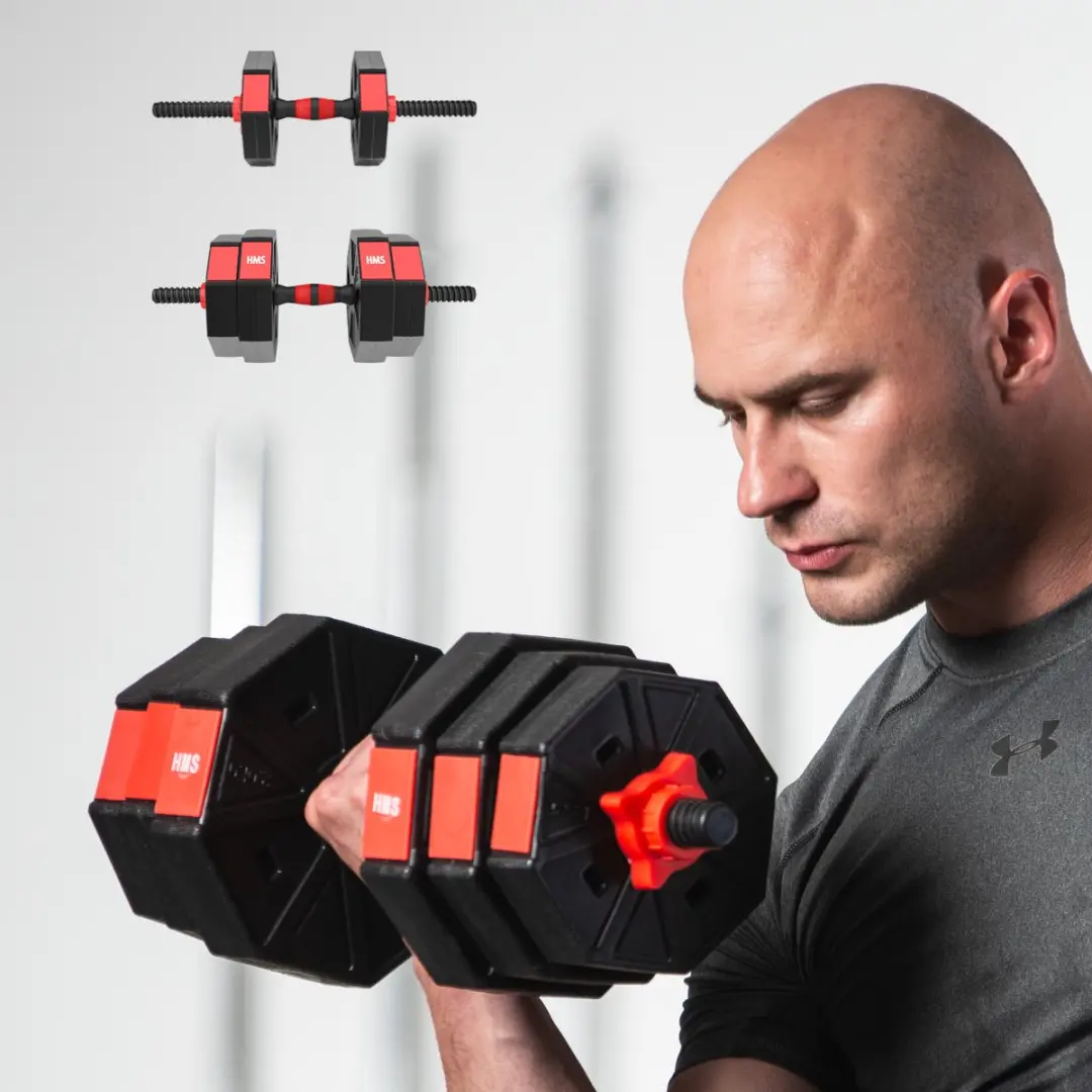 HMS Verstelbare Halter en Dumbbell Set 15kg - Zwart