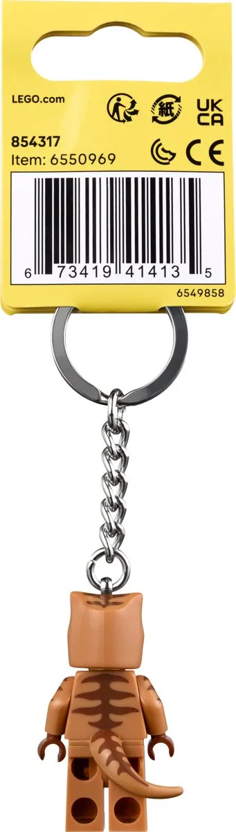 LEGO Sleutelhanger Man in T. rex Kostuum - Bruin