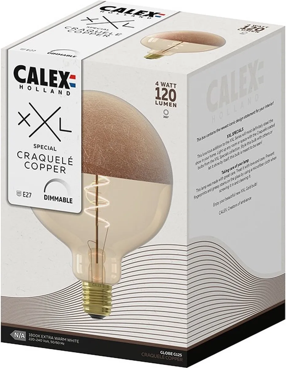 Calex XXL Specials LED Lamp G125 E27 - 120 Lm - Koper