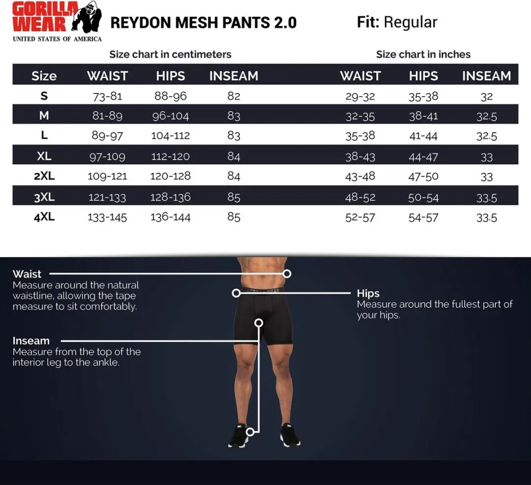 Gorilla Wear Reydon Mesh 2.0 Trainingsbroek 3XL - Zwart