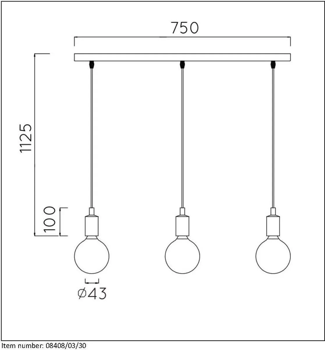 Lucide FIX Hanglamp 3xE27 - Zwart