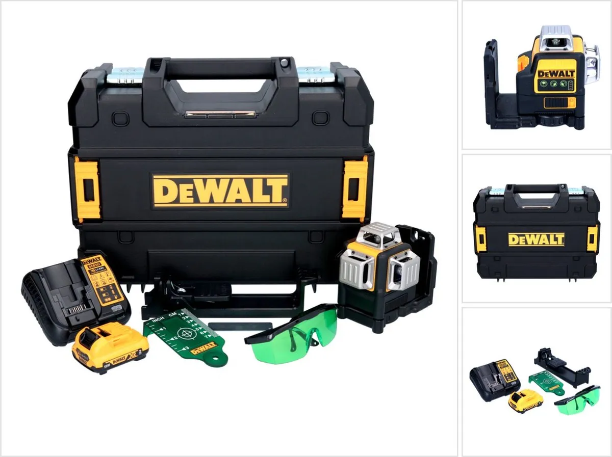 DeWalt DCE089D1G Zelfnivellerende 3x360° Groene Laserset - 30m - 2.0Ah
