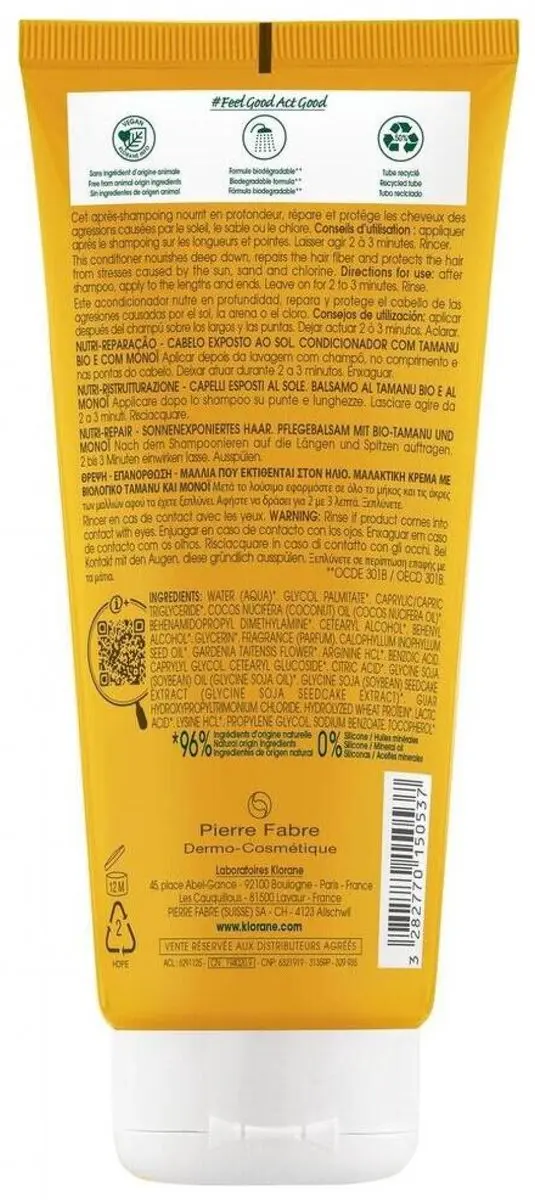 Klorane Nutri-Réparaton Conditioner 200ml - Haar in de Zon