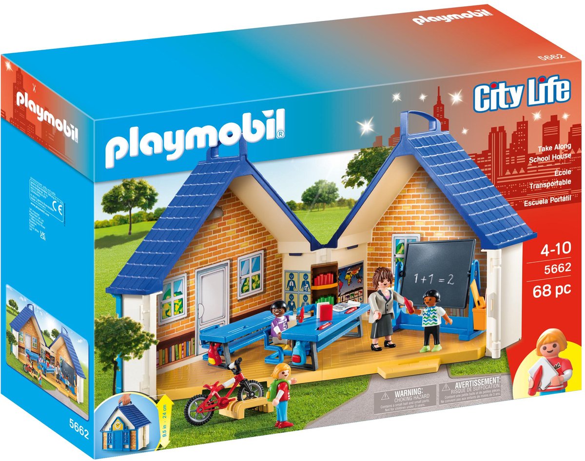 playmobil meeneem school - 5662 - playmobil - handige koffer
