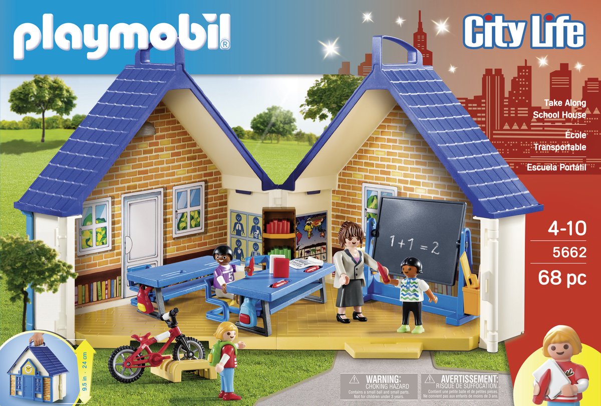 playmobil meeneem school - 5662 - playmobil - handige koffer