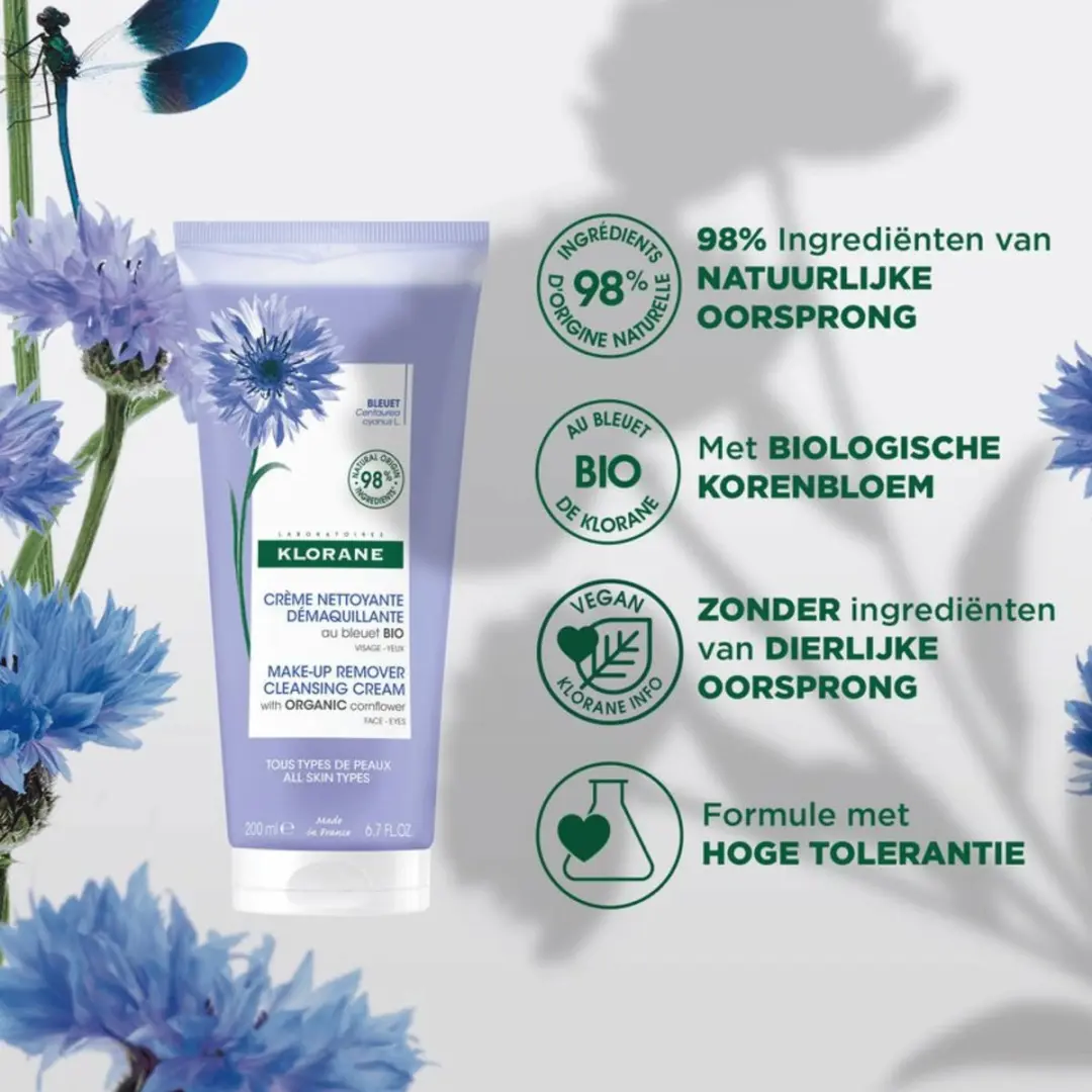 Klorane Bleuet Make-Up Remover Crème 200ml